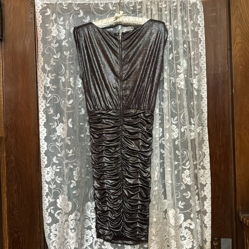 Alice and Olivia size small deep purple shimmer dress - Picture 4 of 5